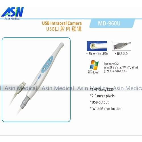 2016 MD960U Dental Intra Oral Camera USB 1/4 Sony CCD Automatic Focusing Intraoral Oral Camera 6 LED Light dental endoscope