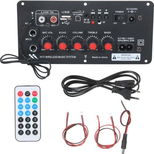 220V car Power Amplifier Board 12V~24V Speaker Motherboard Car Audio Equipment for TF Card BT Subwoofer HiFi Stereo Audio Module