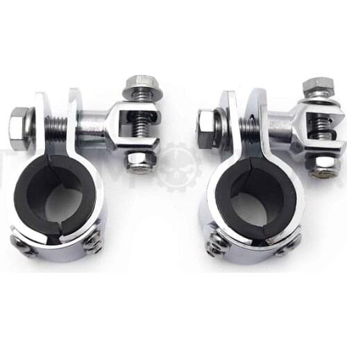 Aftermarket free shipping motorcycle parts 1" 1 1/4" Engine Guard Crash Bar Mount Footpeg Clamps for Kawasa VULCAN VN400 CHROMED