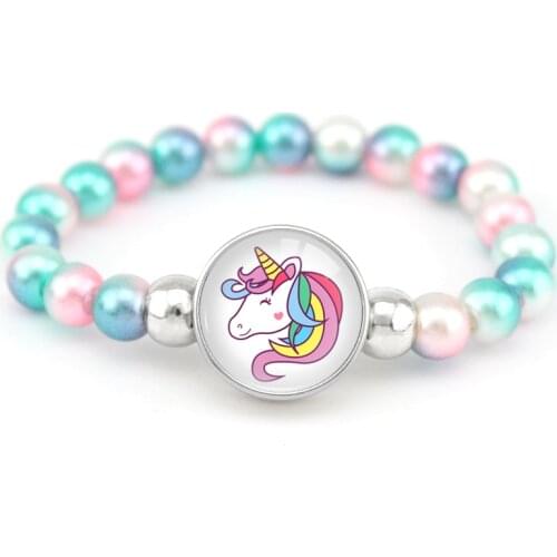 Unicorn Bead Bracelets Trendy Fashion Beaded Jewelry Girls Women Boy Unisex Friendship Lover Christmas Gift Drop Shipping