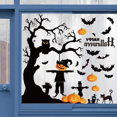 Halloween Decorative Sticker Removeble Self-adhesive Wall Decoration For Living Room Bedroom Window Наклейки На Стену