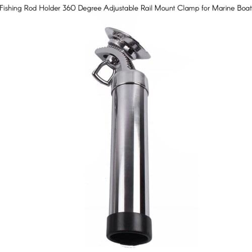 Fishing Rod Holder 360 Degree Adjustable Rail Mount Rod Holders Stainless Steel Rail Mount Clamp for Marine Boat