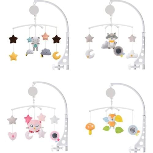 Baby Crib Holder Rattles 0-12 Months Music Rotating Bedside Bell Soothing Toy