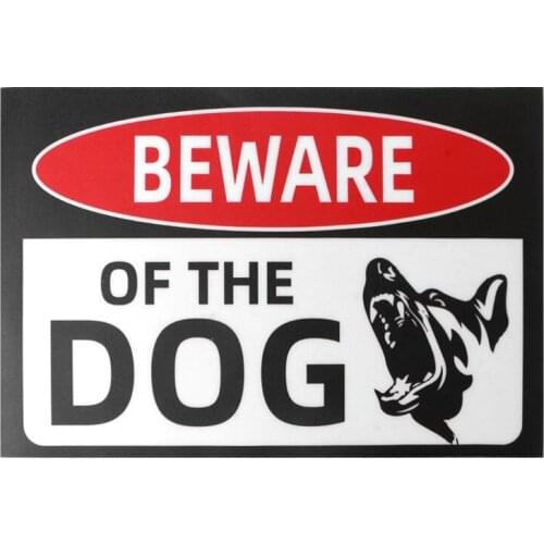 Indoor Outdoor Adhesive Warning Security Dog Beware of Dog Sign Gates Stickers