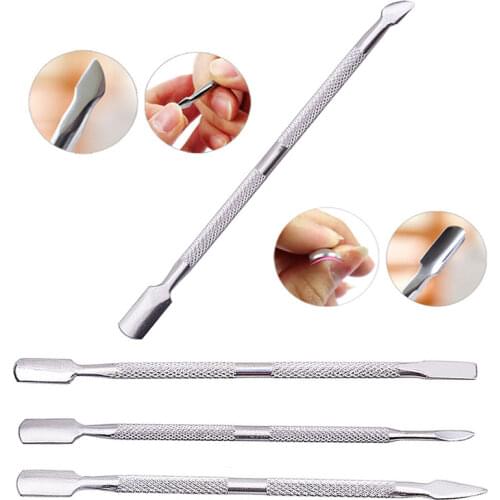 1Pc Stainless Steel Double-ended Cuticle Pusher Dead Skin Push Remover Manicure Cleaner Care Nails Art Tool All for Manicure Set