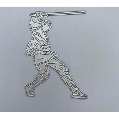 Playing baseball guy Metal Cutting Dies Stencils Scrapbooking Decorative Embossing Folder Carbon Steel Paper Card DIY