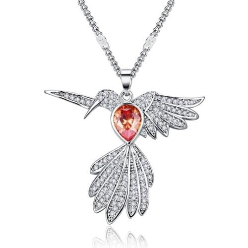 Inlaid Bohemian Crystal Bird Pendant Necklace Female Clavicle Chain Fashion High-Class Light Luxury Female Jewelry Gift