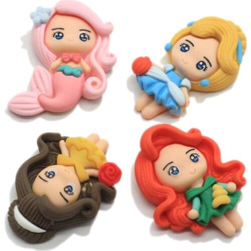 Kawaii Cartoon Princess Flat Back Resin Scrapbooking Accessories Girl Resin Cabochons Hair Embellishments
