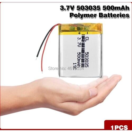 503035 3.7V 500mAh Lithium Polymer Battery 3.7V Volt Li po ion Lipo Rechargeable Batteries for MP3 DVD GPS Navigationtion