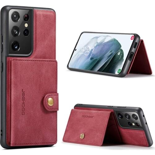 Magnetic Case For Samsung Galaxy S21 S20 FE Ultra Plus Leather Sheets Card Wallet Bag Magnet Car Holder