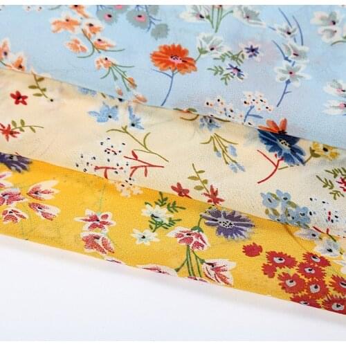 Small Flower Fabric Scarf Material Pastoral style Tissue Chiffon chiffon DIY Fabric Chiffon 1 Yard