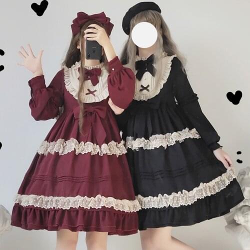 Sweet Lolita Dress New Vintage Japanese Dress Kawaii Victorian Dress Kawaii Girls Gothic Lolita Op Cos Loli Cosas Kawaii SL2945