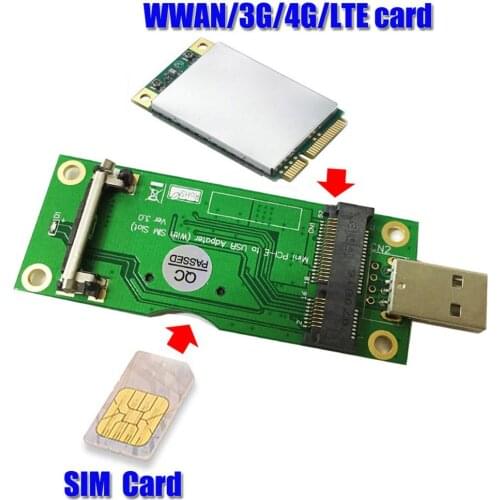 Mini PCI-E to USB Adapter with SIM 8Pin Card Slot for WWAN/LTE Module For Bitcoin Litecoin For BTC Mining