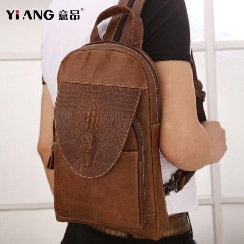 Multifunction Mens Shoulder Crossbody Bag Genuine Leather Women Messenger Chest Packs Fashion Man Travel Bags Large Capacity
