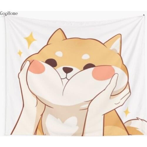 Kawaii Shiba inu Wall Tapestry Cover Beach Towel Throw Blanket Picnic Yoga Mat Home Decoration