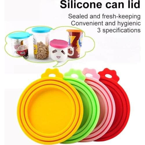 New Silicone Canned Lid Sealed Feeders Food Can Lid For Puppy Dog Cat Storage Top Cap Reusable Cover Health Pet Daily Supplie