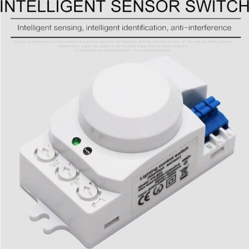 Microwave Sensor Switch 5.8GHz Radar Sensor Switch 360 Degree Radar Body Motion Sensor Detector Light Switch For Corridor