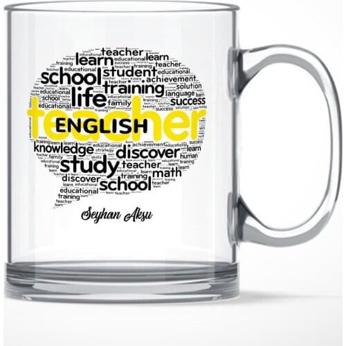 Personalized English Teacher Glass Mug Cup-4