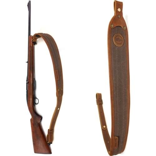 Hunting Gun Accessories Leather Rifle Sling Adjustable Shoulder Padding Canvas Shotgun Shooting Tactical Strap 106cm