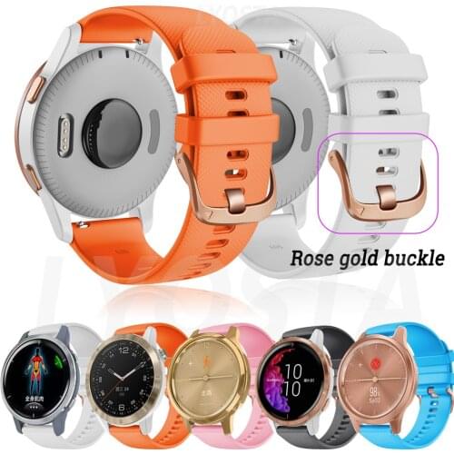 18 20 22mm Watchband For Garmin Vivoactive 3 Music Vivomove HR Silicone Strap For Forerunner 245 645 Venu Sq Accessory Bracelet