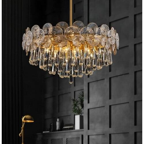 Light luxury crystal chandelier post-modern glass chandelier creative living room lamp dining room bedroom luxury lamps