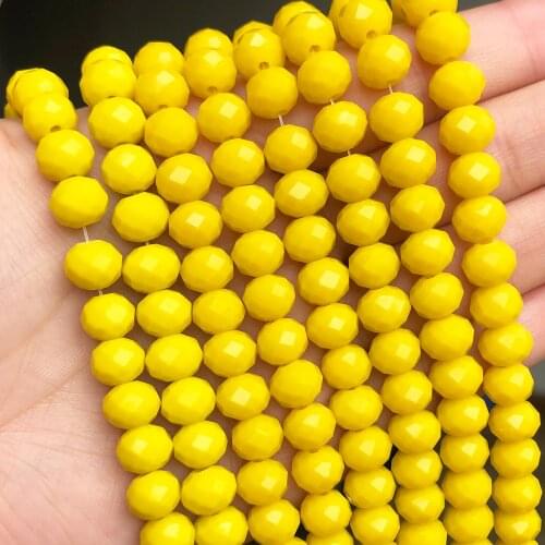 Natrual Stone Abacus Faceted Yellow Jades Loose Rondelle Beads For DIY Jewelry Making Bracelet Earrings Findings 15'' 3 4 6 8mm