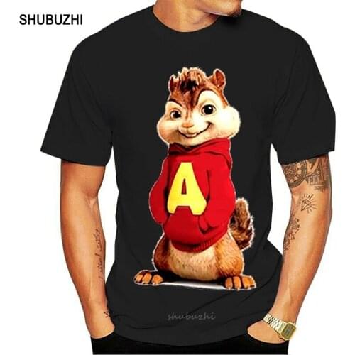 HANJ Family Alvin And The Chipmunks Road Chip T-Shirt For Men Black cool T-shirt Clothes Popular T-Shirt Crewneck