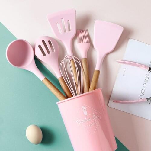 TUUTH Silicone Kitchenware Cooking Utensils Tool Sets Heat Resistant Spatula Ladle Egg Beaters Shovel Spoon Soup Kitchen Helper
