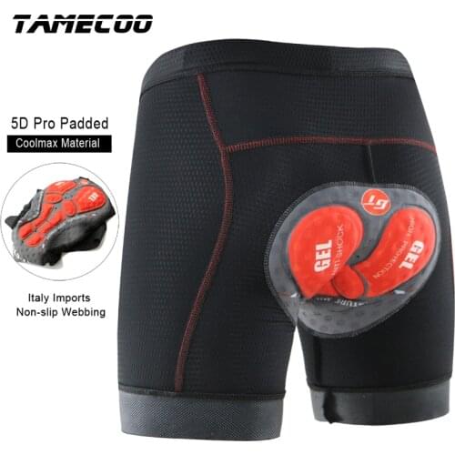 Tamecoo Cycling Underwear Pro Cycling Shorts Upgrade 5D Gel Pad Shockproof Cycling Underpants MTB Bike Bicycle Riding Shorts