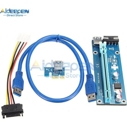 USB 3.0 PCI-E Riser Card 60CM USB 3.0 Cable PCI Express 1X to 16X 1x 4x 8x 16x Extender PCIe Adapter Card For GPU Miner Mining