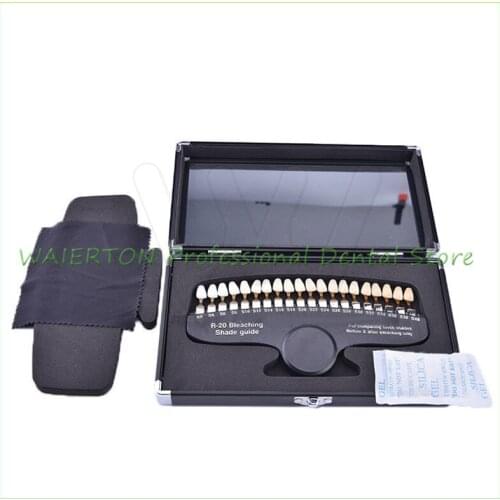 Teeth Whitening Accelerator R20 Professional Dental Teeth Shade Guide 20 Shades with Mirror
