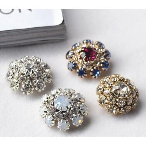 High Quality Mushroom Style Flatback Rhinestone Craft Buttons For Sewing Fur Coat Hair Flower Wedding Decoration Diy Accessories