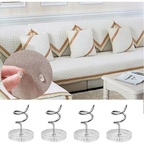 20Pcs/Bag Transparent Bed Sheet Clip Fixer Twist Nail Sofa Cushion Cover Blankets Non-slip Fixing Clips Holder For Household
