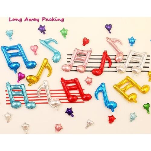 10pcs Large Colorful Music Notes Foil Balloon High School Party Festa Birthday Musical Notes Foil BALLOONS Event Party Supplies
