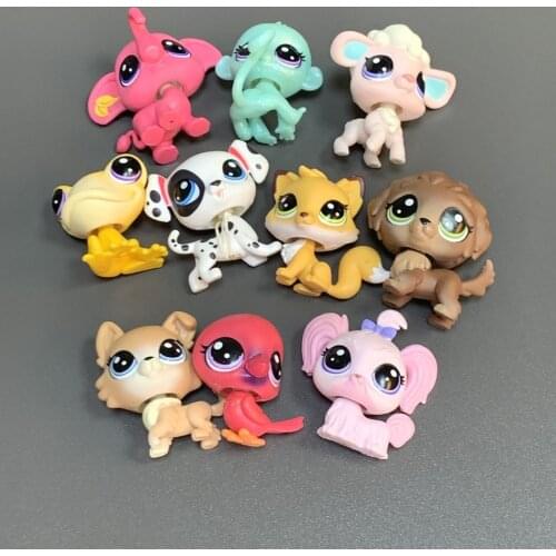 Lot 10PCS Little Pet Shop Pets in the City Froggy La Rana Spaniel Dog Dosty Puppy Lucky Pethoudini Animals Model Kids Gift