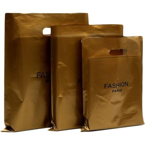 100PCS / LOT PE Plain End Shopping Bag Folding Handbags Pure Colors Convenient Large-Capacity Tote Storage Bags