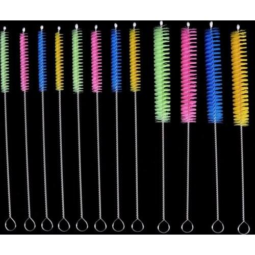 1000Pcs Colorful Straw Cleaning Brush Reusable Eco-Friendly Stainless Steel Drinking Straw Cleaner Brush Soft Hair Cleaning Tool