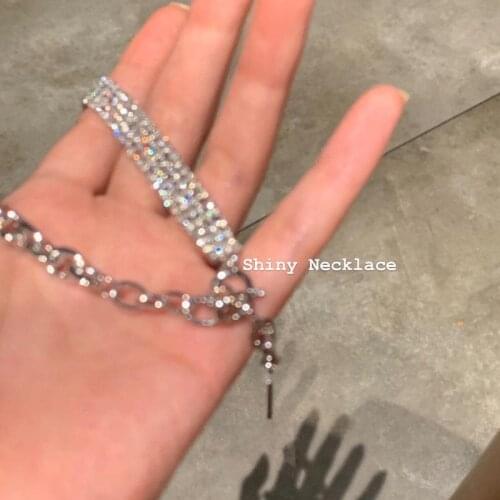 2021 New Zircon Pendants Y2K Aesthetics Alloy Necklace Pendant for Woman Collarbone Chain Temperament Jewelry Wholesale