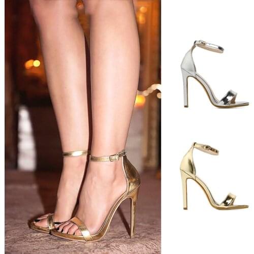 2021 New High Heels Women Shoes Fashion Summer Sandals Heel Shoes Woman Pumps Golden Silver Party Wedding Shoes Ladies Stiletto