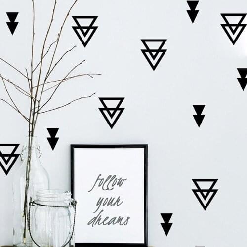 48pcs/set Nordic style DIY geometry triangle wall stickers for kids room baby nurdery room decor wall art decal mural A698