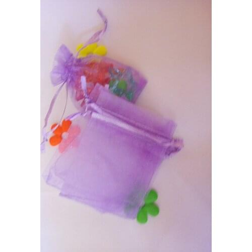 50pcs 10*15cm Light Purple Organza Gift Bag Jewelry Packaging Display Bags Drawstring Pouch For Bracelets/necklace Mini Yarn Bag