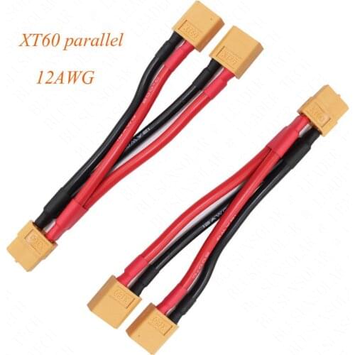 50pcs/lot XT60 parallel Y leads 12awg silicone wire For RC Lipo Battery