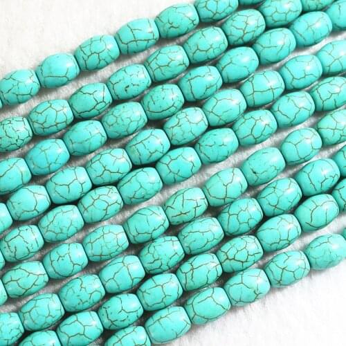 7 style blue synthetic calaite turquoises stone square barrel bone abacus rectangle tube shape loose beads finding 15inch B269