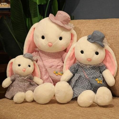 75cm High Quality Lady Rabbit Plush Toy Soft Stuffed Cartoon Animal Bunny Doll Date Dolls Birthday Gift For Girls Lovers Kids
