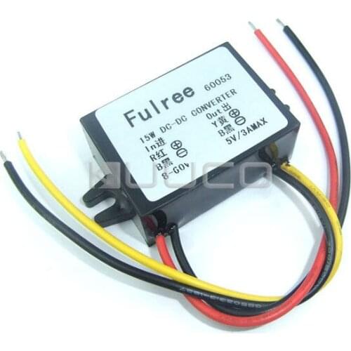 15W Car Adapter DC 8~55V to 5V 3A Buck Power Supply Module/Power Converter DC 5V Voltage Regulator/Driver Module