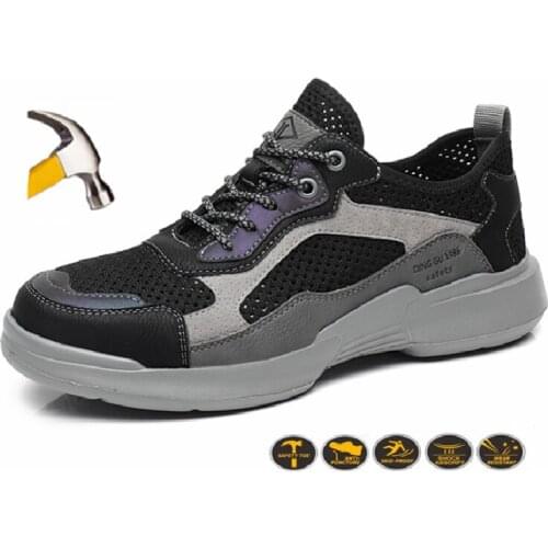 Steel Toe Cap Work Men Shoes for Men Boots Puncture-Proof Safety Shoes Working Footwear Breathable Non-slip Outdoor Sneakers