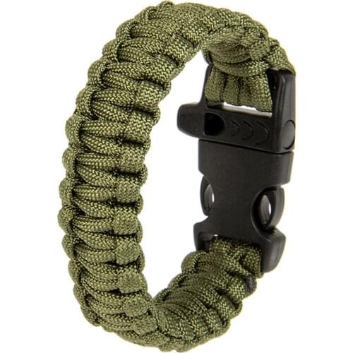 Outdoor Survival Bracelet for Men Women Braided Paracord Camping Hiking Rescue Emergency Rope Bangles Compass Whistle Knife CSV