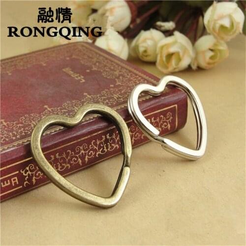 RONGQING 60pcs/lot Keychain Split Ring 32*31MM Key Rings for DIY Key Chains Jewelry Findings