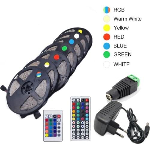 RGB 300 LED strip light 5m 60LEDs/m 5050 SMD 2835 White Warm White Red Blue LED strip 12V Waterproof flexible Tape rope stripe