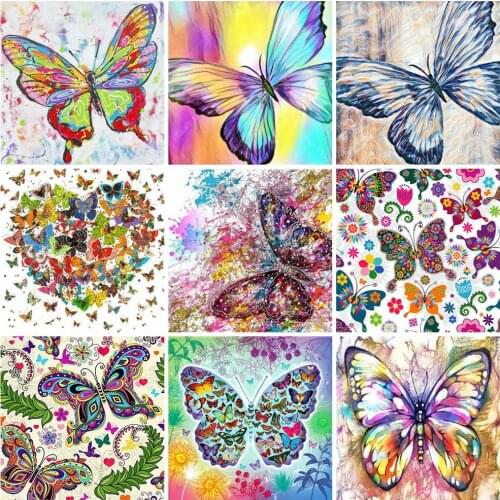 EverShine Butterfly Diamond Painting Full square Diamond Embroidery Animals Cross stitch Bead Picture Kits Home decoration